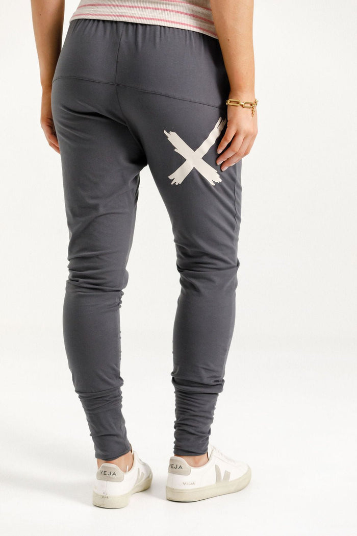 HOME LEE_APARTMENT PANTS GRAPHITE WITH IVORY X _ APARTMENT PANTS GRAPHITE WITH IVORY X _ Ebony Boutique NZ