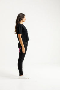 HOME - LEE_APARTMENT PANTS WINTER WEIGHT BLACK WITH ORCHID X _ APARTMENT PANTS WINTER WEIGHT BLACK WITH ORCHID X _ Ebony Boutique NZ