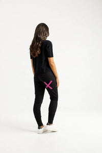 HOME - LEE_APARTMENT PANTS WINTER WEIGHT BLACK WITH ORCHID X _ APARTMENT PANTS WINTER WEIGHT BLACK WITH ORCHID X _ Ebony Boutique NZ