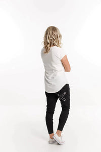HOME-LEE_APARTMENT PANTS WINTER WEIGHT BLACK WITH WHITE OUTLINE X _ APARTMENT PANTS WINTER WEIGHT BLACK WITH WHITE OUTLINE X _ Ebony Boutique NZ