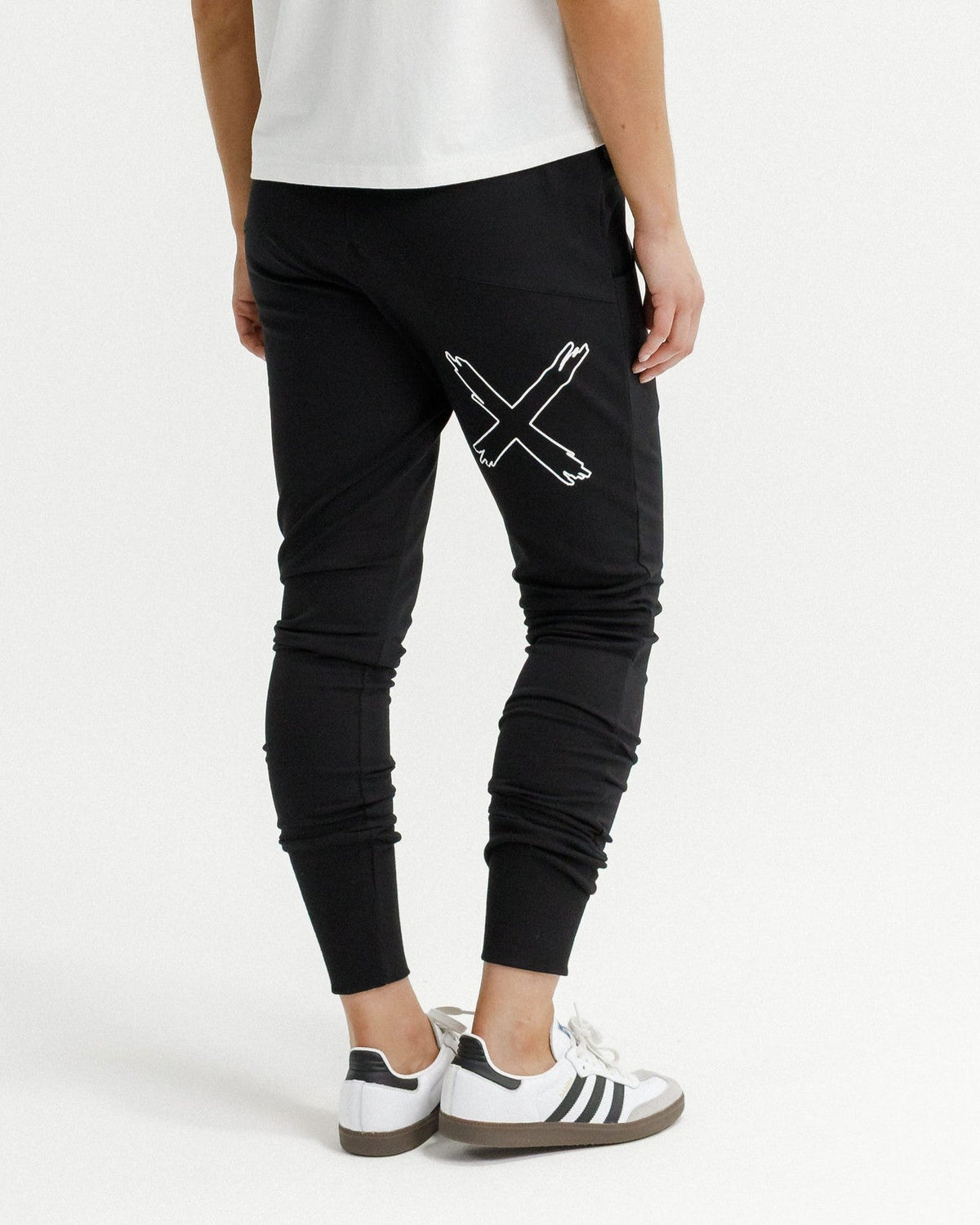 HOME - LEE_APARTMENT PANTS WINTER WEIGHT BLACK WITH WHITE OUTLINE X _ APARTMENT PANTS WINTER WEIGHT BLACK WITH WHITE OUTLINE X _ Ebony Boutique NZ