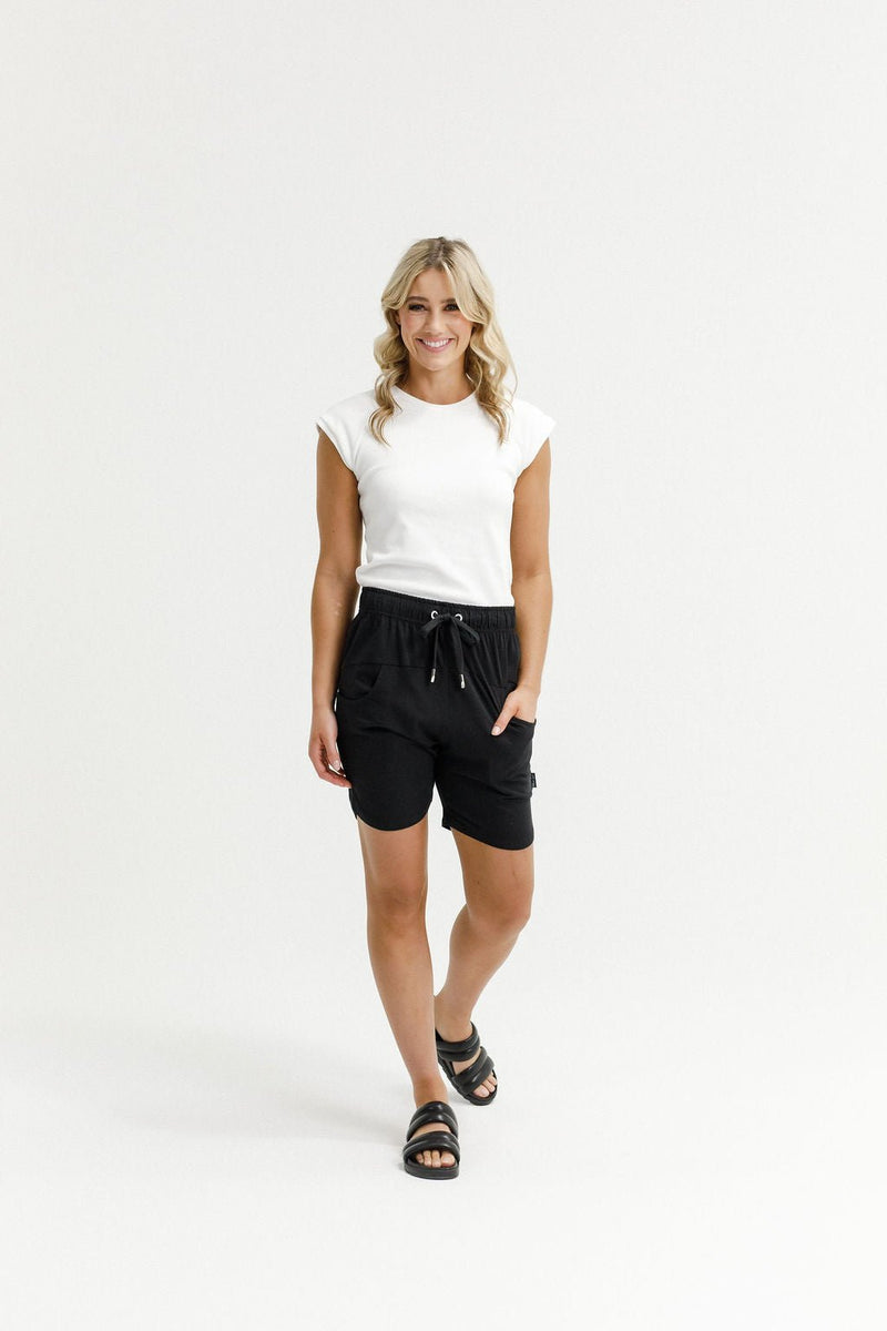 HOME - LEE_APARTMENT SHORTS BLACK WITH BLACK X _ APARTMENT SHORTS BLACK WITH BLACK X _ Ebony Boutique NZ