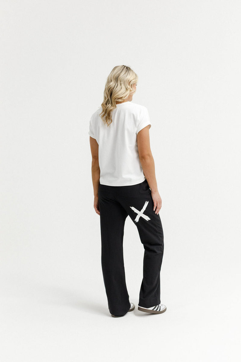 HOME - LEE_AVENUE PANTS BLACK WITH WHITE X _ AVENUE PANTS BLACK WITH WHITE X _ Ebony Boutique NZ