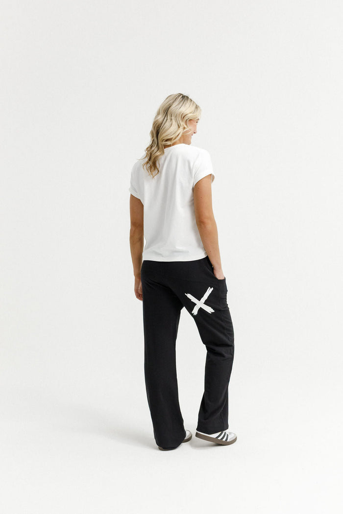 HOME - LEE_AVENUE PANTS BLACK WITH WHITE X _ AVENUE PANTS BLACK WITH WHITE X _ Ebony Boutique NZ