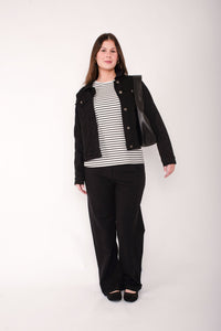 HOME - LEE_AVENUE PANTS BLACK WITH WHITE X _ AVENUE PANTS BLACK WITH WHITE X _ Ebony Boutique NZ