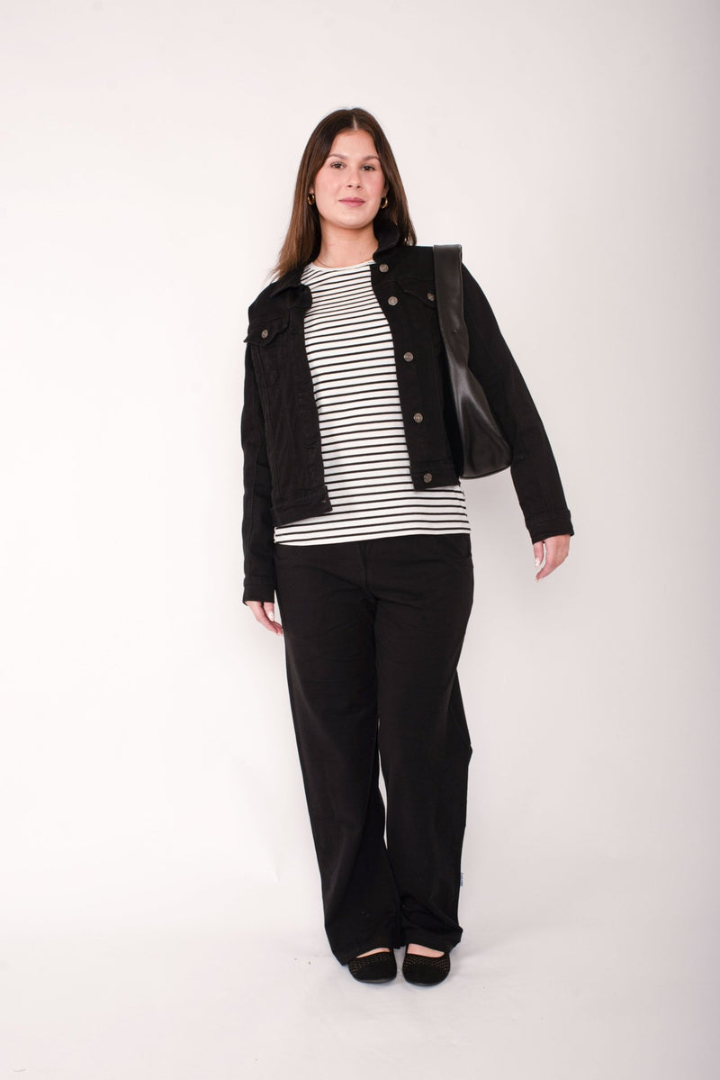 HOME - LEE_AVENUE PANTS BLACK WITH WHITE X _ AVENUE PANTS BLACK WITH WHITE X _ Ebony Boutique NZ