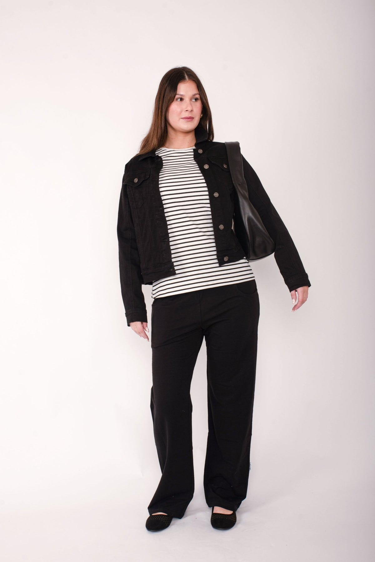 HOME - LEE_AVENUE PANTS BLACK WITH WHITE X _ AVENUE PANTS BLACK WITH WHITE X _ Ebony Boutique NZ