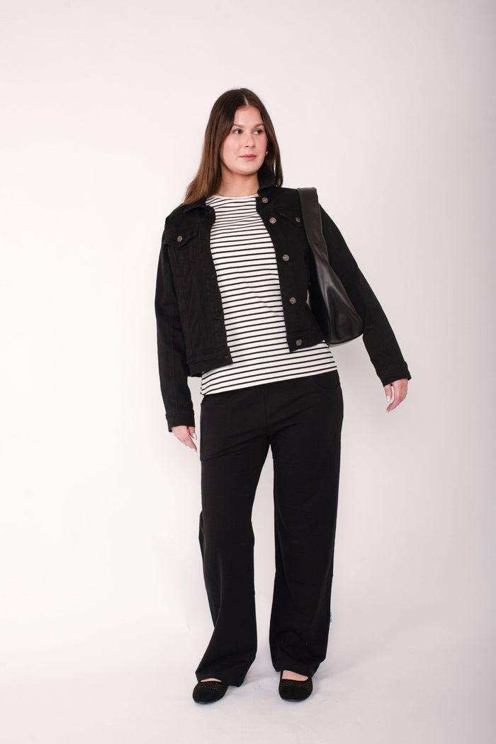 HOME - LEE_AVENUE PANTS BLACK WITH WHITE X _ AVENUE PANTS BLACK WITH WHITE X _ Ebony Boutique NZ