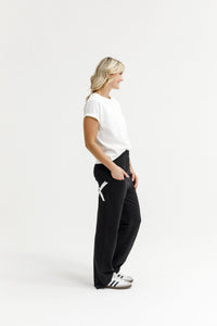 HOME - LEE_AVENUE PANTS BLACK WITH WHITE X _ AVENUE PANTS BLACK WITH WHITE X _ Ebony Boutique NZ