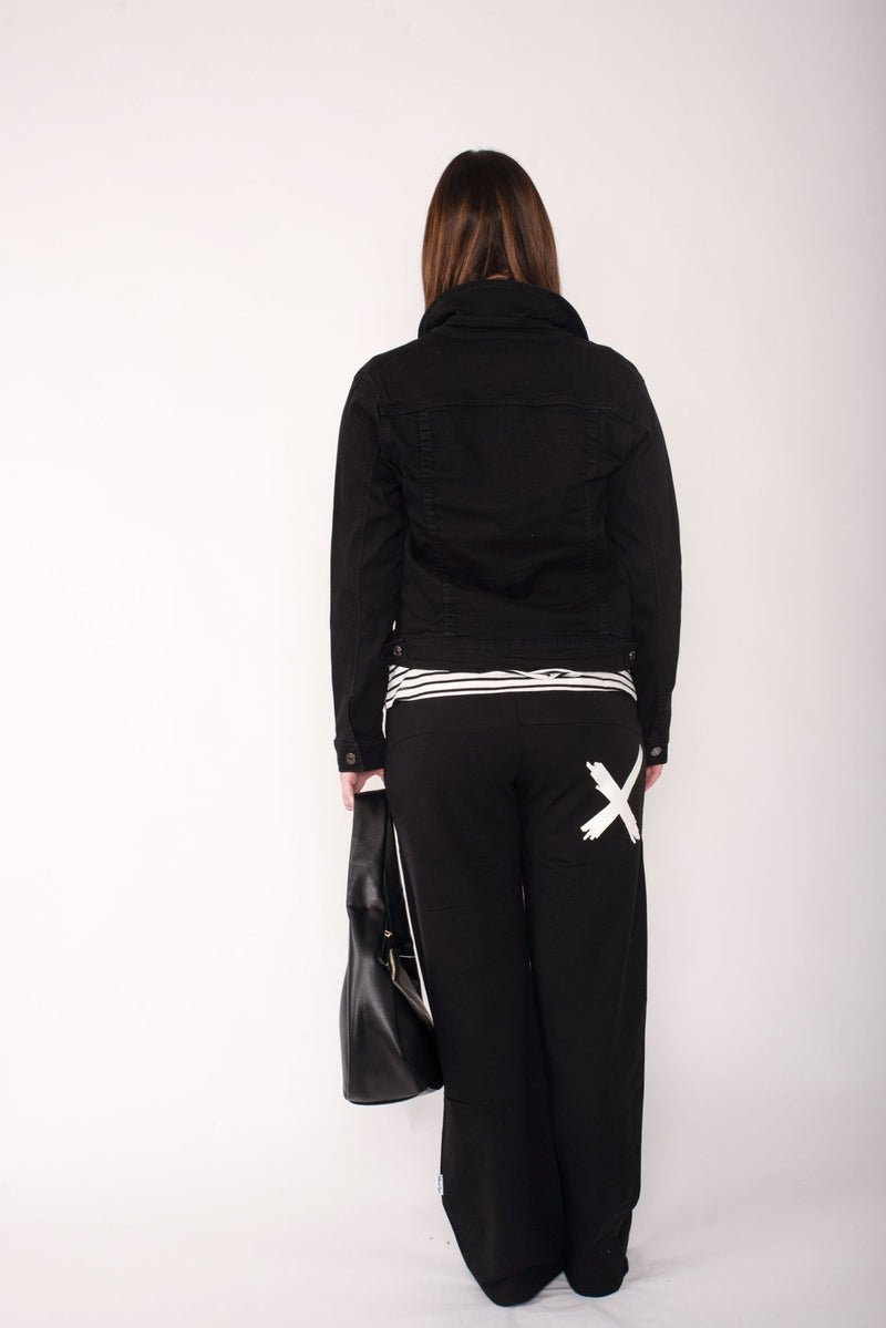 HOME - LEE_AVENUE PANTS BLACK WITH WHITE X _ AVENUE PANTS BLACK WITH WHITE X _ Ebony Boutique NZ