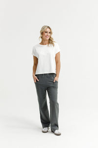 HOME LEE_AVENUE PANTS CHARCOAL WITH MATTE BLACK X _ AVENUE PANTS CHARCOAL WITH MATTE BLACK X _ Ebony Boutique NZ