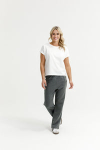 HOME LEE_AVENUE PANTS CHARCOAL WITH MATTE BLACK X _ AVENUE PANTS CHARCOAL WITH MATTE BLACK X _ Ebony Boutique NZ