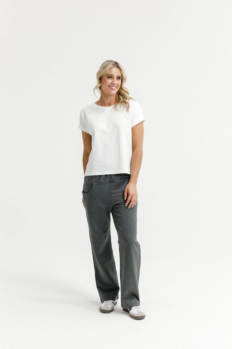 HOME LEE_AVENUE PANTS CHARCOAL WITH MATTE BLACK X _ AVENUE PANTS CHARCOAL WITH MATTE BLACK X _ Ebony Boutique NZ