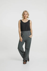 HOME LEE_AVENUE PANTS CHARCOAL WITH MATTE BLACK X _ AVENUE PANTS CHARCOAL WITH MATTE BLACK X _ Ebony Boutique NZ