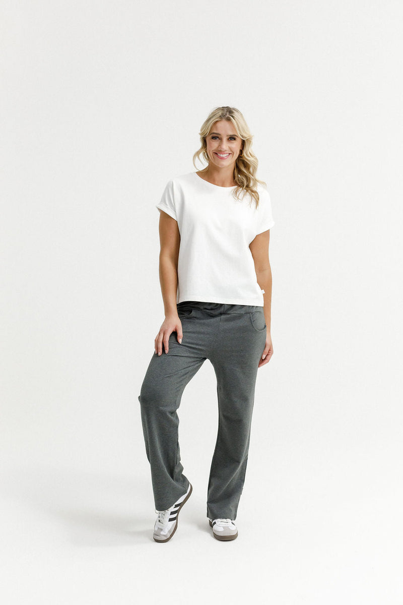 HOME LEE_AVENUE PANTS CHARCOAL WITH MATTE BLACK X _ AVENUE PANTS CHARCOAL WITH MATTE BLACK X _ Ebony Boutique NZ
