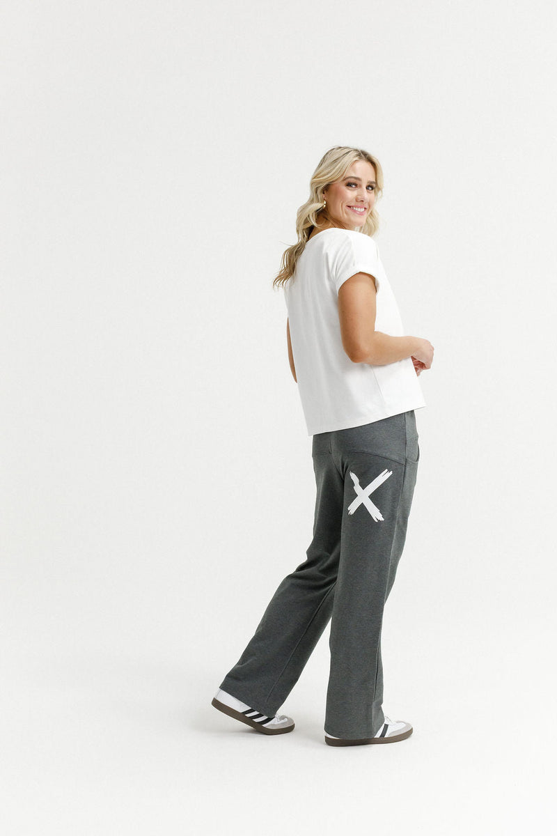 HOME LEE_AVENUE PANTS CHARCOAL WITH WHITE X _ AVENUE PANTS CHARCOAL WITH WHITE X _ Ebony Boutique NZ