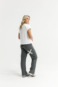 HOME LEE_AVENUE PANTS CHARCOAL WITH WHITE X _ AVENUE PANTS CHARCOAL WITH WHITE X _ Ebony Boutique NZ