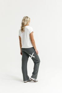 HOME LEE_AVENUE PANTS CHARCOAL WITH WHITE X _ AVENUE PANTS CHARCOAL WITH WHITE X _ Ebony Boutique NZ