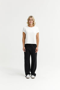 HOME - LEE_AVENUE PANTS WITH MATTE BLACK PRINT _ AVENUE PANTS WITH MATTE BLACK PRINT _ Ebony Boutique NZ