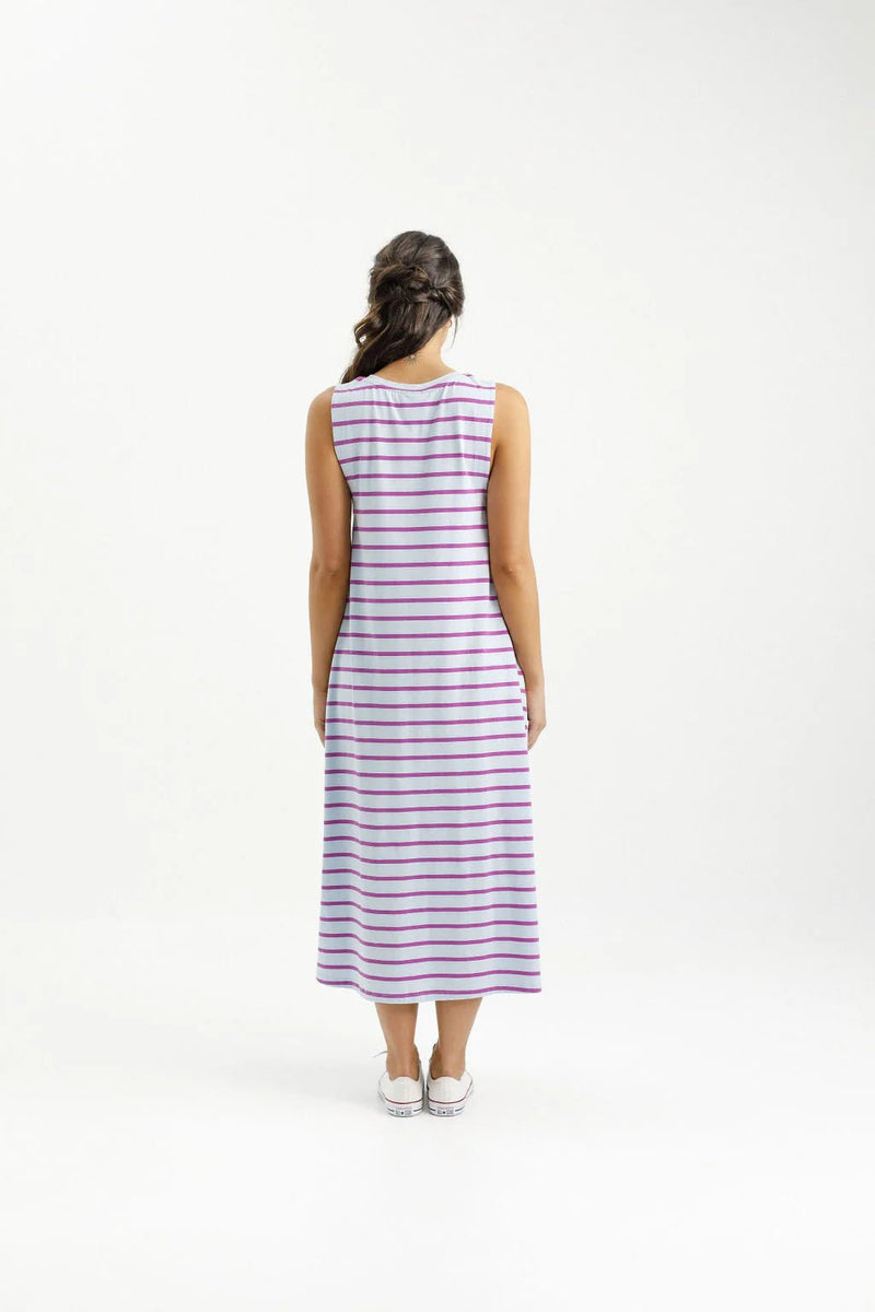 HOME LEE_BELLA DRESS ORCHID STRIPES _ BELLA DRESS ORCHID STRIPES _ Ebony Boutique NZ