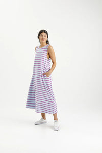 HOME LEE_BELLA DRESS ORCHID STRIPES _ BELLA DRESS ORCHID STRIPES _ Ebony Boutique NZ