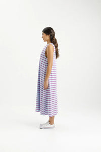 HOME LEE_BELLA DRESS ORCHID STRIPES _ BELLA DRESS ORCHID STRIPES _ Ebony Boutique NZ