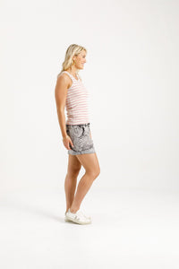 HOME - LEE_BOBBY SINGLET IVORY / BLOOM STRIPES _ BOBBY SINGLET IVORY / BLOOM STRIPES _ Ebony Boutique NZ