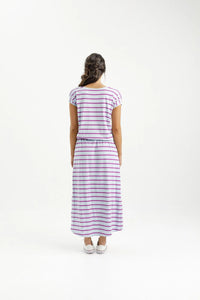 HOME LEE_CHELSEA DRESS ORCHID STRIPE _ CHELSEA DRESS ORCHID STRIPE _ Ebony Boutique NZ