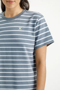 HOME LEE_CHRIS TEE STORMY STRIPE WITH LIME X _ CHRIS TEE STORMY STRIPE WITH LIME X _ Ebony Boutique NZ