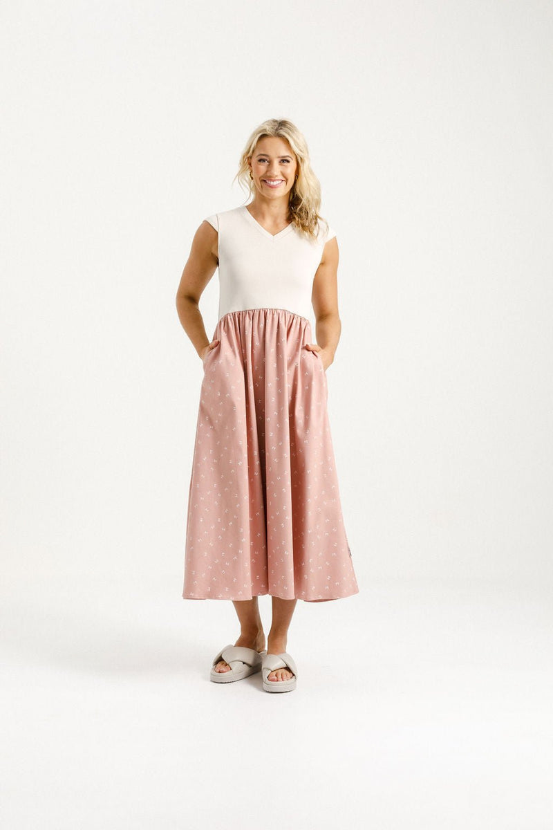HOME LEE_GIANNA DRESS CREAMY BLOSSOM BOWS _ GIANNA DRESS CREAMY BLOSSOM BOWS _ Ebony Boutique NZ
