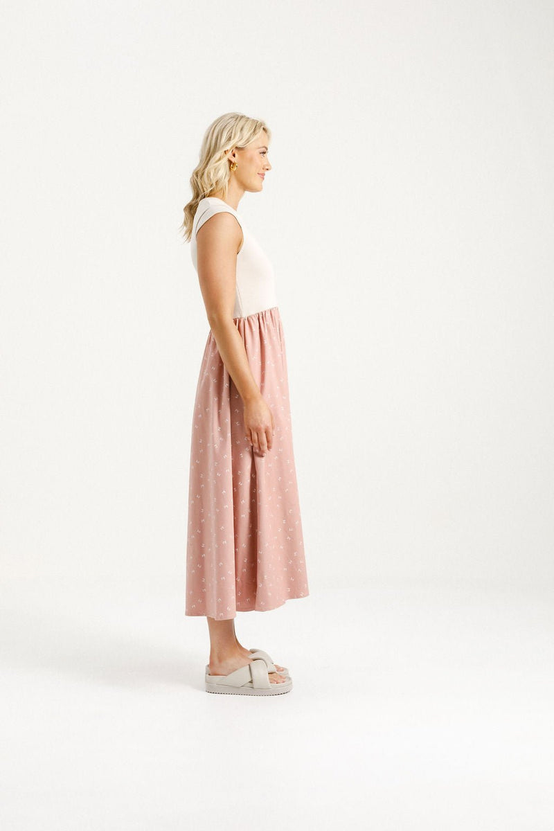 HOME LEE_GIANNA DRESS CREAMY BLOSSOM BOWS _ GIANNA DRESS CREAMY BLOSSOM BOWS _ Ebony Boutique NZ