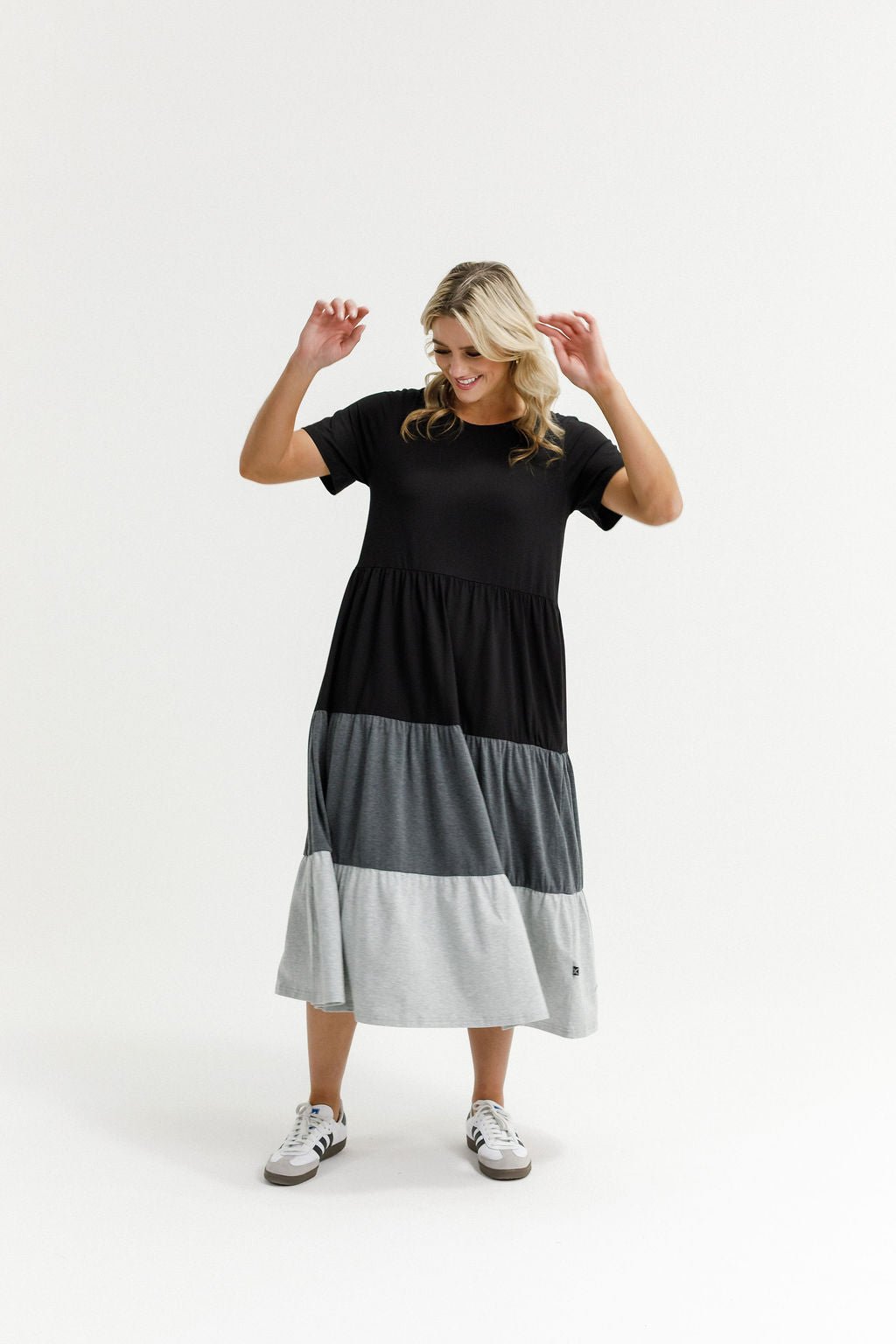 HOME - LEE_KENDALL DRESS BLACK/CHARCOAL/GREY _ KENDALL DRESS BLACK/CHARCOAL/GREY _ Ebony Boutique NZ