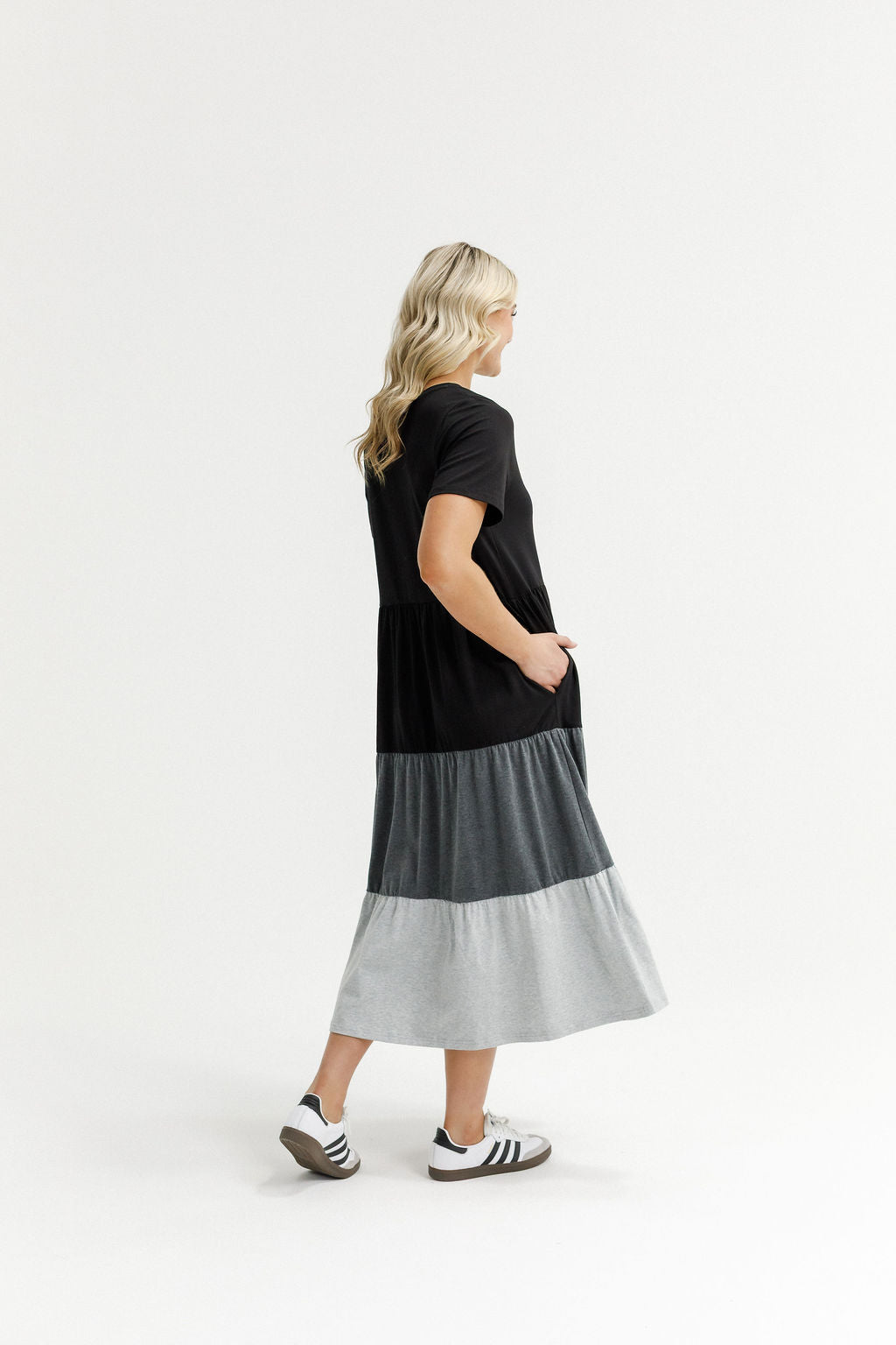 HOME - LEE_KENDALL DRESS BLACK/CHARCOAL/GREY _ KENDALL DRESS BLACK/CHARCOAL/GREY _ Ebony Boutique NZ