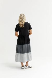 HOME - LEE_KENDALL DRESS BLACK/CHARCOAL/GREY _ KENDALL DRESS BLACK/CHARCOAL/GREY _ Ebony Boutique NZ