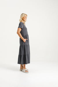 HOME LEE_KENDALL DRESS GRAPHITE _ KENDALL DRESS GRAPHITE _ Ebony Boutique NZ
