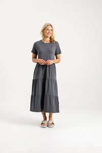 HOME LEE_KENDALL DRESS GRAPHITE _ KENDALL DRESS GRAPHITE _ Ebony Boutique NZ