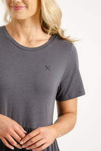 HOME LEE_KENDALL DRESS GRAPHITE _ KENDALL DRESS GRAPHITE _ Ebony Boutique NZ