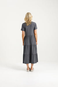 HOME LEE_KENDALL DRESS GRAPHITE _ KENDALL DRESS GRAPHITE _ Ebony Boutique NZ