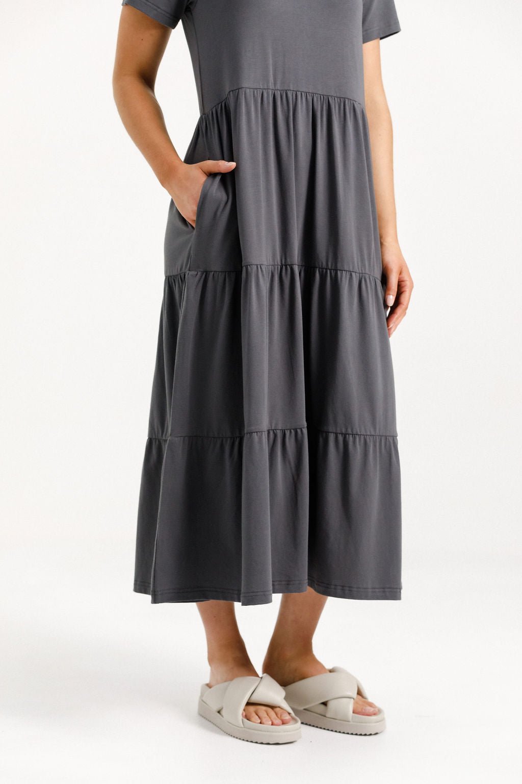 HOME LEE_KENDALL DRESS GRAPHITE _ KENDALL DRESS GRAPHITE _ Ebony Boutique NZ