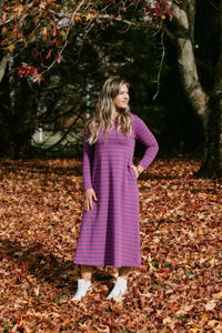 HOME - LEE_KINSLEY MIDI DRESS HYACINTH STRIPE _ KINSLEY MIDI DRESS HYACINTH STRIPE _ Ebony Boutique NZ