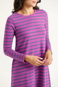 HOME - LEE_KINSLEY MIDI DRESS HYACINTH STRIPE _ KINSLEY MIDI DRESS HYACINTH STRIPE _ Ebony Boutique NZ