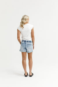 HOME - LEE_LAGOON DENIM CUT OFFS SNOW WASH _ LAGOON DENIM CUT OFFS SNOW WASH _ Ebony Boutique NZ