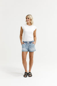 HOME - LEE_LAGOON DENIM CUT OFFS SNOW WASH _ LAGOON DENIM CUT OFFS SNOW WASH _ Ebony Boutique NZ