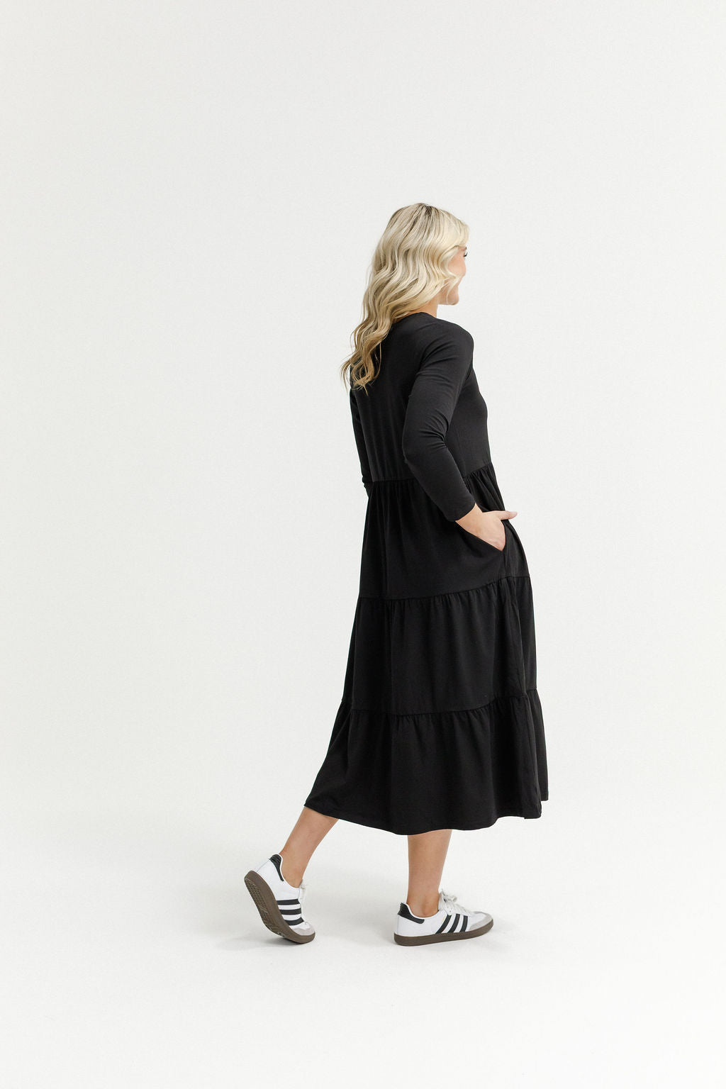 LONG SLEEVE KENDALL DRESS BLACK_by_HOME - LEE_women's_in_New Zealand_ LONG SLEEVE KENDALL DRESS BLACK _