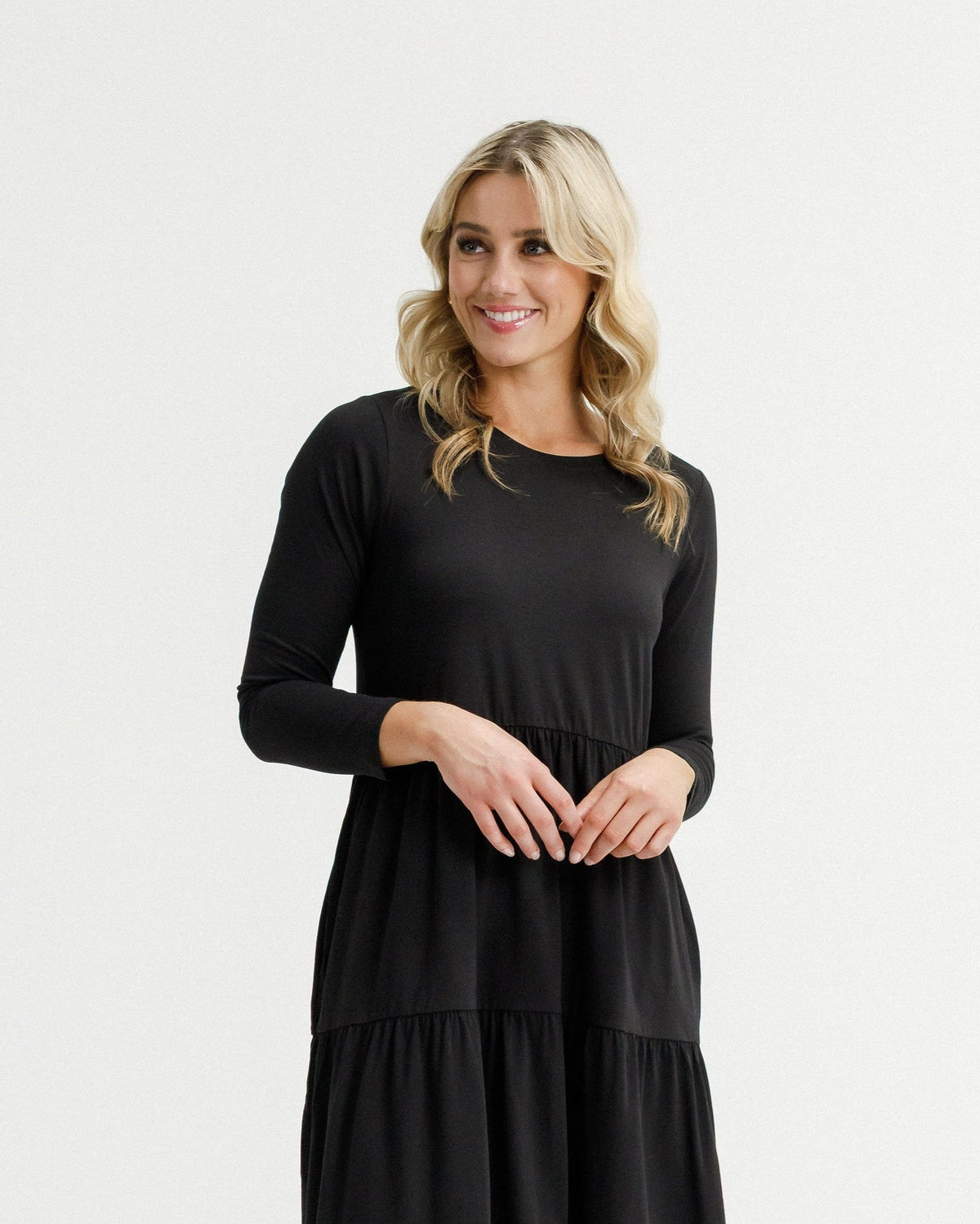 LONG SLEEVE KENDALL DRESS BLACK_by_HOME - LEE_women's_in_New Zealand_ LONG SLEEVE KENDALL DRESS BLACK _