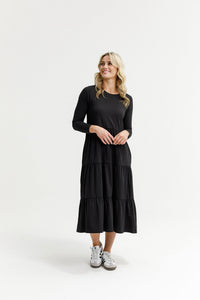 LONG SLEEVE KENDALL DRESS BLACK_by_HOME - LEE_women's_in_New Zealand_ LONG SLEEVE KENDALL DRESS BLACK _