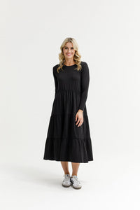 LONG SLEEVE KENDALL DRESS BLACK_by_HOME - LEE_women's_in_New Zealand_ LONG SLEEVE KENDALL DRESS BLACK _