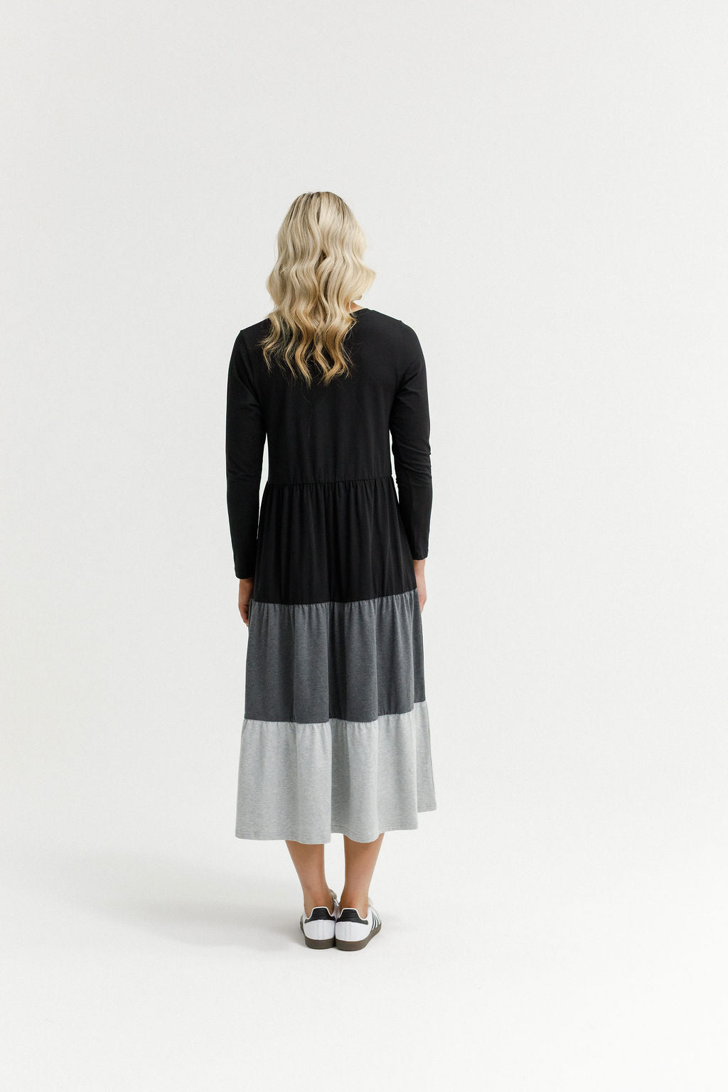 HOME - LEE_LONG SLEEVE KENDALL DRESS - BLACK/CHARCOAL/GREY _ LONG SLEEVE KENDALL DRESS - BLACK/CHARCOAL/GREY _ Ebony Boutique NZ