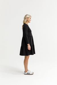 HOME - LEE_LONG SLEEVE KYLIE DRESS - BLACK _ LONG SLEEVE KYLIE DRESS - BLACK _ Ebony Boutique NZ