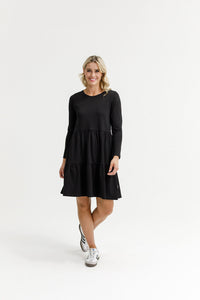 HOME - LEE_LONG SLEEVE KYLIE DRESS - BLACK _ LONG SLEEVE KYLIE DRESS - BLACK _ Ebony Boutique NZ